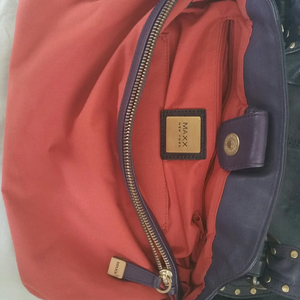 Maxx New York satchel studded leather handbag - Picture 5 of 8